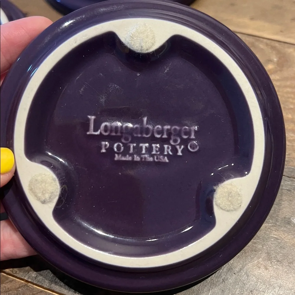 Longaberger Deep Purple Ceramic coaster (lid) - Picture 3 of 4